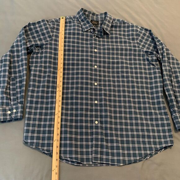 Members Mark Shirt Mens 2XL Blue Plaid Cotton Poplin Button Down Long Sleeve - Picture 4 of 6